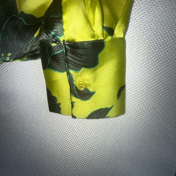 Bailey 44 Green Black Long Sleeve Button Down satin Shirt - Picture 10 of 11